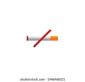 No smoking logo. Forbidden sign icon. Flat design style. Vector Illustration