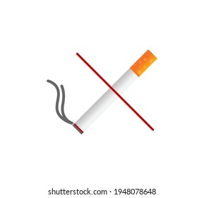 No smoking logo. Forbidden sign icon. Flat design style. Vector Illustration