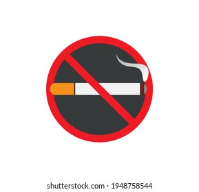 No smoking logo. Forbidden sign icon. Flat design style. Vector Illustration