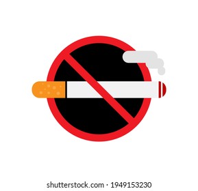 No smoking logo. Forbidden sign icon. Flat design style. Vector Illustration