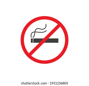 No smoking logo. Forbidden sign icon. Flat design style. Vector Illustration