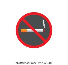 No smoking logo. Forbidden sign icon. Flat design style. Vector Illustration