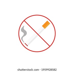 No smoking logo. Forbidden sign icon. Flat design style. Vector Illustration