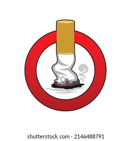 No smoking logo. Suggestions to turn off cigarettes or smoke-free areas