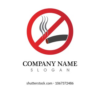 No smoking logo and vector illustration sign and symbol danger  sign on white background 
