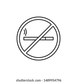 No smoking minimal line icon vector