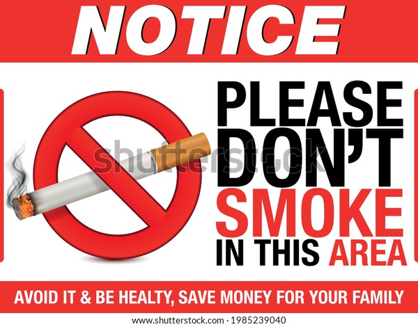 No Smoking Notice Please Dont Smoke Stock Vector (Royalty Free ...