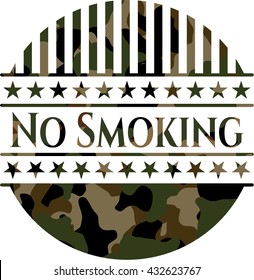 No Smoking on camo pattern
