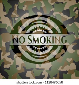 No Smoking on camouflage pattern