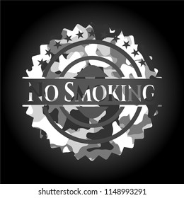 No Smoking on grey camo texture