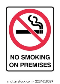 No Smoking On Premises - Prohibition Signs- No Smoking  Flammable - Not Allowed, In This Area, Permission, Fire Risk.