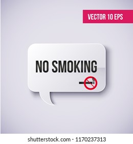 NO SMOKING on a speech bubble.  Vector Illustration.
