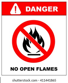 No Smoking, No Open Flame, Fire, Open Ignition Source And Smoking Prohibited Signs.