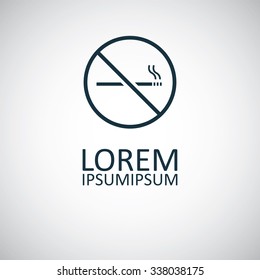 no smoking outline, thin, flat, digital icon for web and mobile
