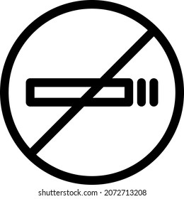 No Smoking Outline Vector Icon Design
