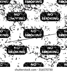 NO SMOKING pattern, grunge, black image on white background