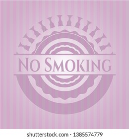 No Smoking pink emblem. Vector Illustration. Detailed.