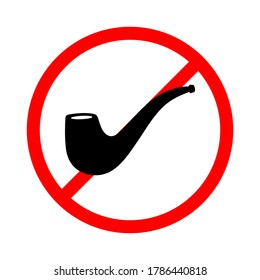 No Smoking, pipe icon. editable icon. vector illustration