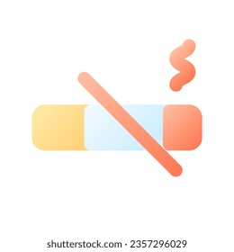 No smoking pixel perfect flat gradient color ui icon. Public places restrictions. Hotel service. Simple filled pictogram. GUI, UX design for mobile application. Vector isolated RGB illustration