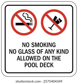 No smoking in pool sign