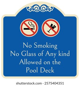 No smoking in pool sign