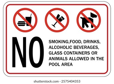 No smoking in pool sign