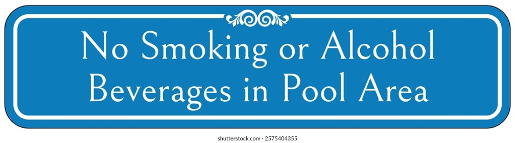 No smoking in pool sign