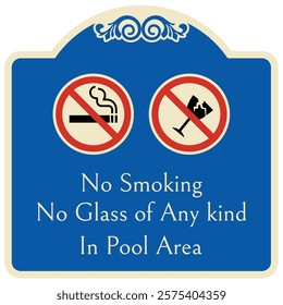 No smoking in pool sign