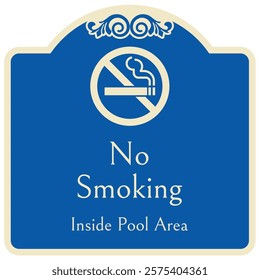 No smoking in pool sign