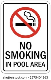 No smoking in pool sign