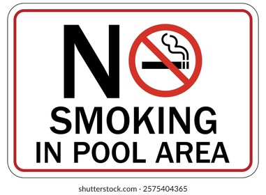 No smoking in pool sign