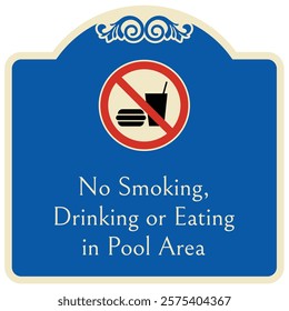 No smoking in pool sign