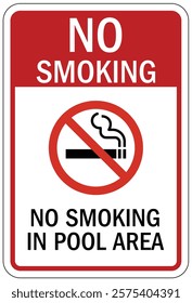 No smoking in pool sign