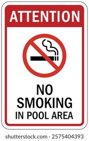 No smoking in pool sign