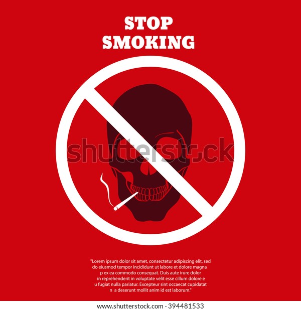 No Smoking Poster Smoking Skull Vector Stock Vector (Royalty Free ...