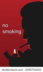 No smoking poster. Vector illustration. Sketch for creativity.
