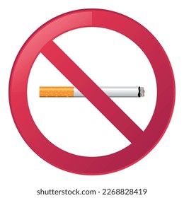 No Smoking Prohibited Red Sign Gradient Style Vectorart