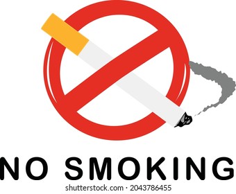 No smoking. Prohibited signs to be placed inside buildings. No smoking cigarette sign vector illustration