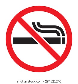 No smoking prohibition sign, isolated on white background.