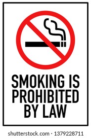 no smoking prohibition sign red on white background