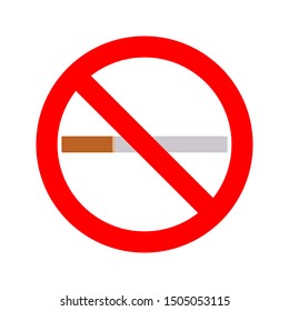 no smoking prohibition sign red on white background. red warning icon.