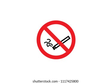 No smoking prohibition sign traffic red circle