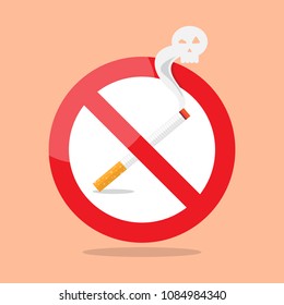 No smoking prohibition sign. Vector illustration