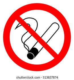 No smoking, prohibition sign, vector illustration.