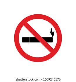 no smoking prohibition symbol for sign or icon vector in red color template