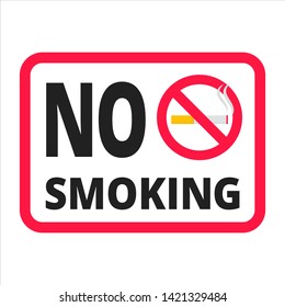 NO SMOKING prohobition forbidden sign vector illustration. Warning, danger, no smoking in this area flat style design vector illustration isolated on white background.