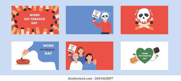 No Smoking Protest Message Graphic Bundle Set