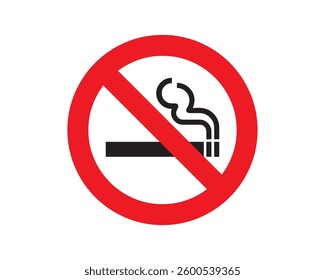 No smoking public area sign vector. Icon, health, vector, symbol, public, cigarette, information, stop, sign, area. Can use for infographic, banner, poster, web design. Isolated on white background. 