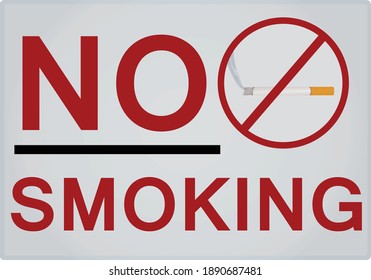 No smoking rectangle sign. vector