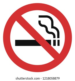 No smoking red icon. Simple illustration of no smoking red vector icon for web design isolated on white background